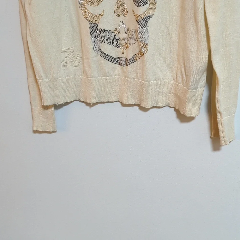 Zadig & Voltaire Miss Camo Skull Embellished Rhinestone Pullover Sweater Medium - Picture 5 of 11